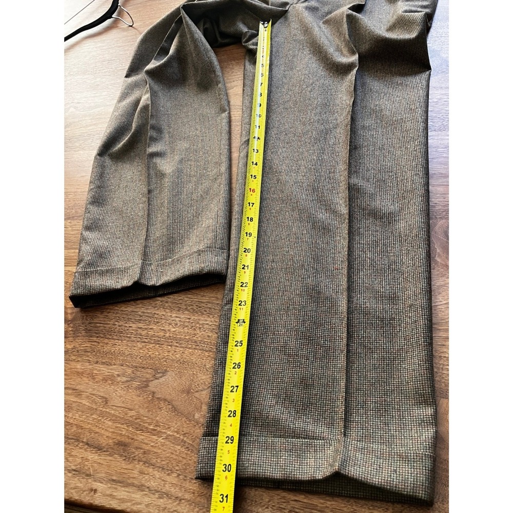Cortina Mens Pants 36x30 Brown Wool Cashmere Pleated Dress Cuffed Made in Canada - Picture 6 of 10